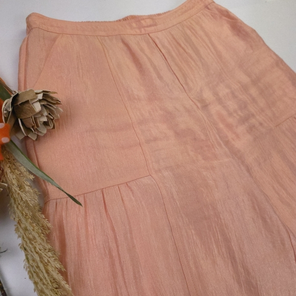 Current Air Anthropologie Peach Shimmer Wide-Leg Rayon Women's Pants Sz L - Picture 13 of 15